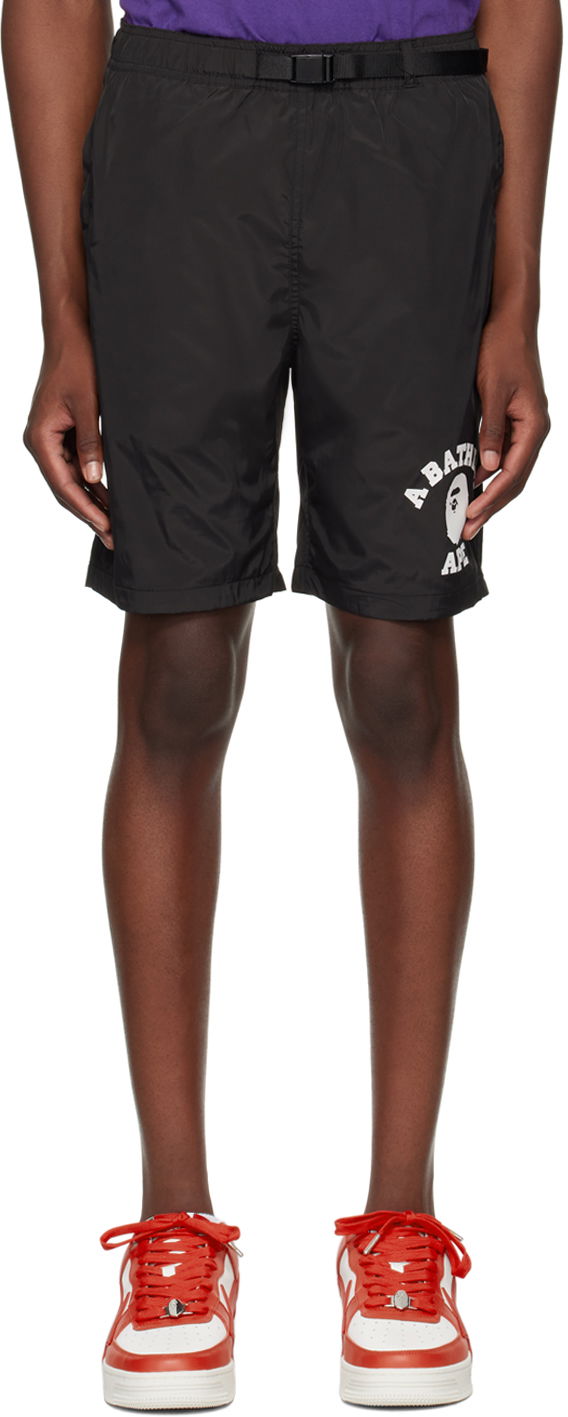 BAPE Black College Beach Shorts