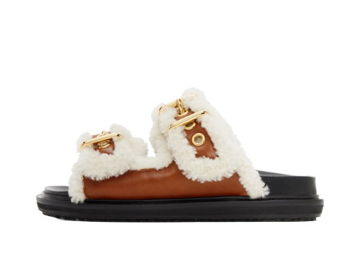 Tenisky a topánky Marni Shearling Fussbett 2 Sandals Biela | FBMS014501 P5045