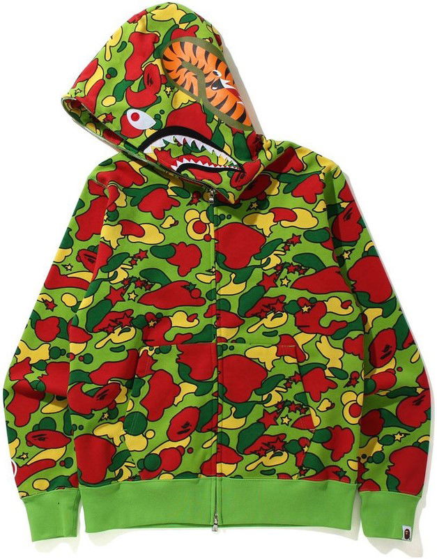 Bape Sta Camo Shark Zip Hoodie Multi