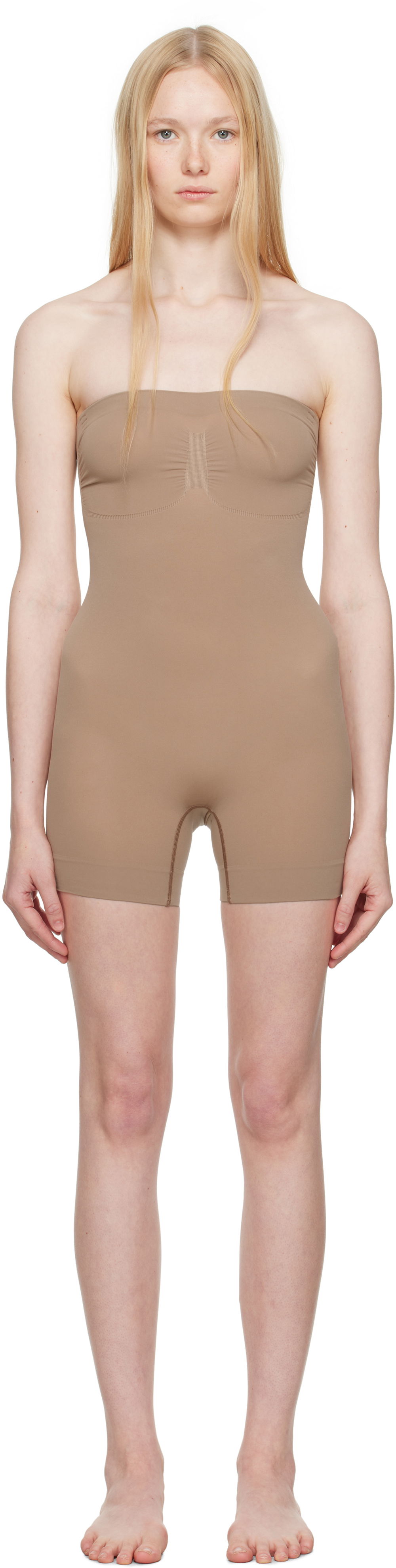 Body SKIMS SKIMS Seamless Sculpt Strapless Shortie Bodysuit Béžová | BD-MDT-2914, 0
