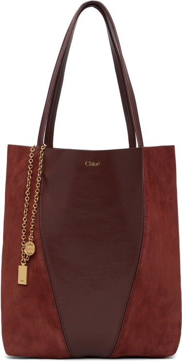Tote bag CHLOÉ Spin Tote Vínová | CH25WS811Q76, 0