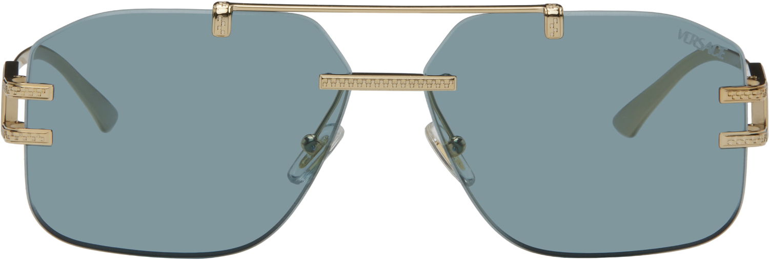Slnečné okuliare Versace Versace Damier Plaque Sunglasses Metalická | 0VE2275 10028060 8056262247853, 0