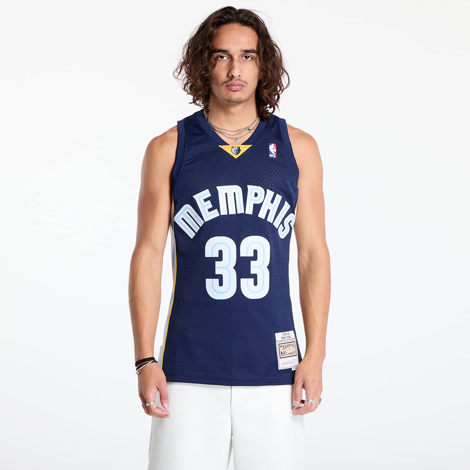 Dres Mitchell & Ness Memphis Grizzlies 33 Marc Gasol Dark Jersey Navy Navy | SMJY7099 Navy, 0