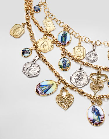 Náhrdelník Dolce & Gabbana Dolce & Gabbana 18K Gold Multi-Charm Layered Necklace Žltá | WNDD2GW0001ZOO00, 1