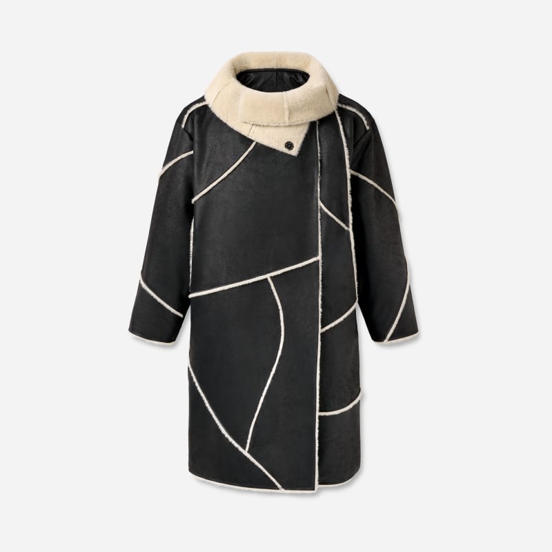 Kabáty UGG Emberlynn LuxeFluff Paneled Coat Polyester Rôznofarebný | 1171468-BLK
