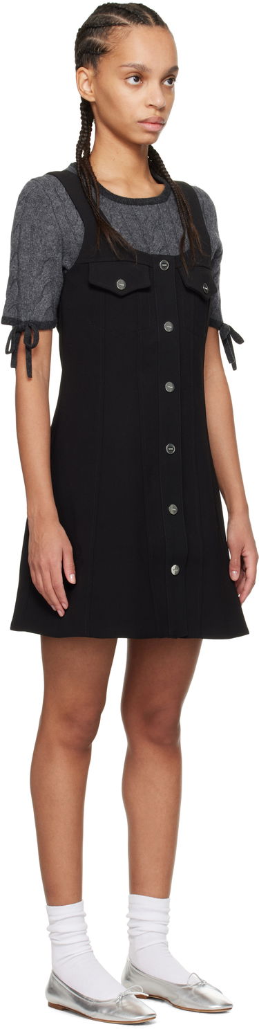 Šaty GANNI GANNI Bonded Crepe Minidress Čierna | W0187, 1
