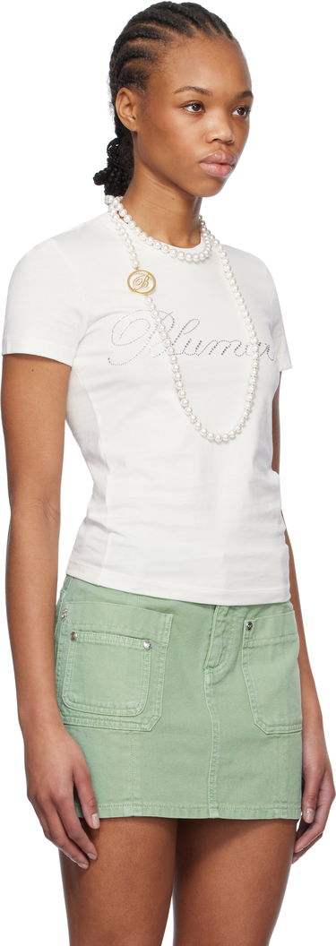 Tričko Blumarine Blumarine Rhinestone Embroidered T-Shirt Čierna | P522T082A, 4