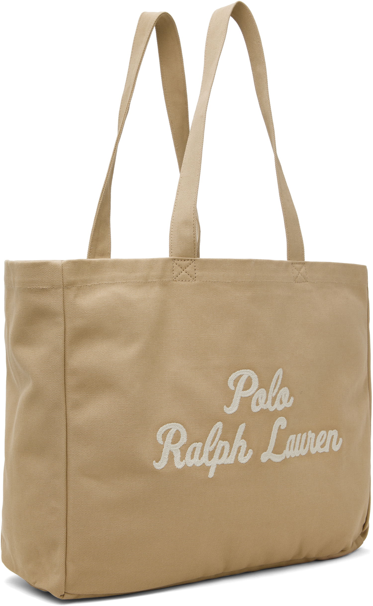 Tote bag Polo by Ralph Lauren Ralph Lauren Embroidered Canvas Tote Bag Béžová | 405962436002, 1