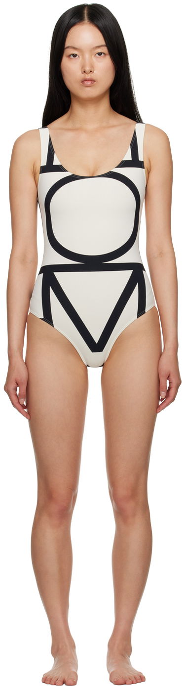 Plavky TOTEME Monogram One-Piece Swimsuit Biela | 223-842-795, 0