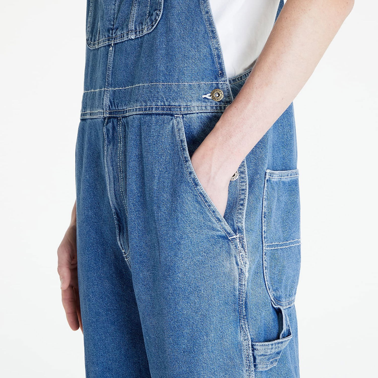 Nohavice Dickies Denim Classic Bib Tyrkysová | 0A4XYA, 1