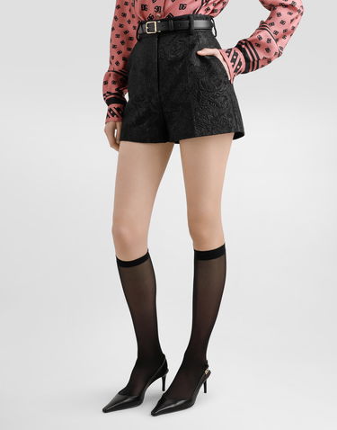 Šortky Dolce & Gabbana Dolce & Gabbana Quilted Floral Jacquard Shorts Čierna | FTC9GTGDCSSN0000, 3