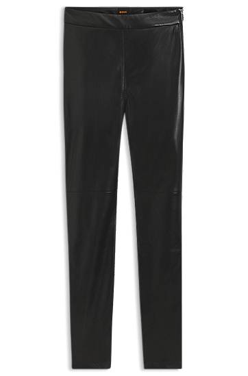 Legíny BOSS Slim-fit faux leather leggings Čierna | 50551469