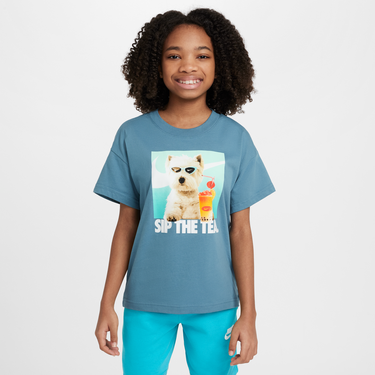 Tričko Nike Nike Sportswear Sip The Tea Graphic T-Shirt Modrá | HQ2337-006, 0