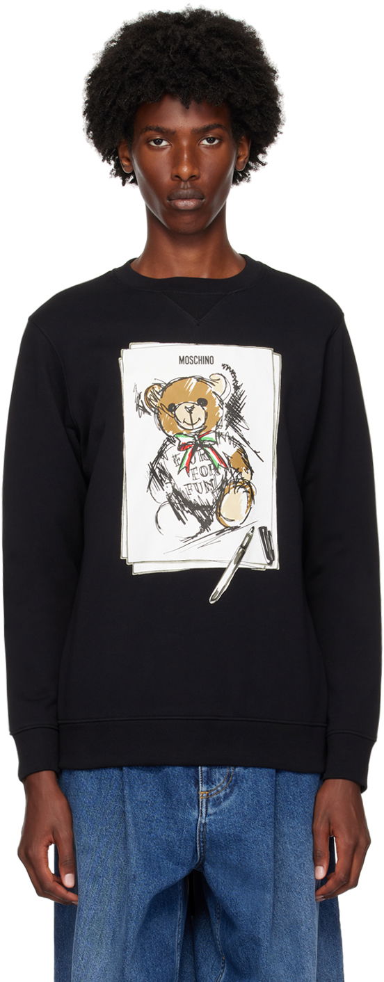 Sveter Moschino Teddy Bear Sweatshirt Čierna | 242ZZV171152281555