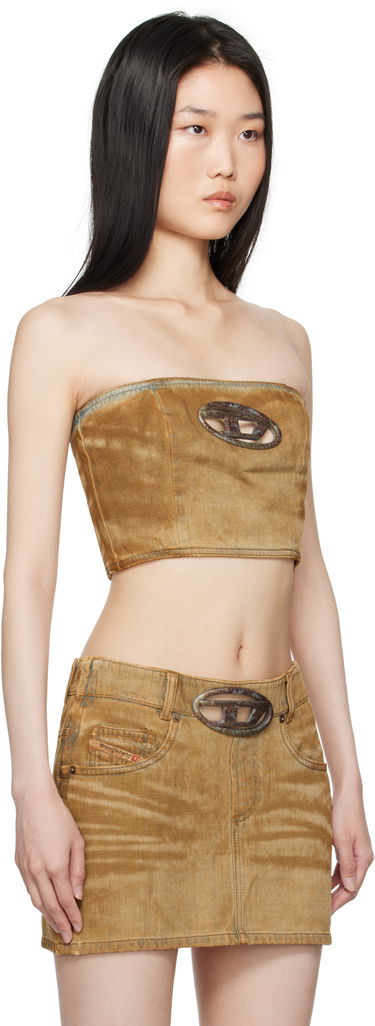 Crop Top Diesel Denim Tube Top Hnedá | A15838 0AJET, 1