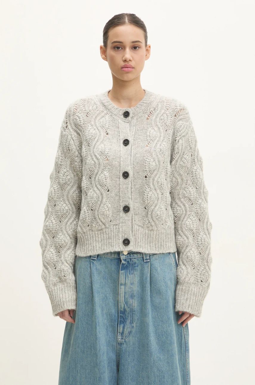 Sveter Samsoe Samsoe Knitted Cardigan Šedá | F24400095, 0