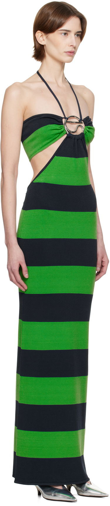 Šaty Coperni Coperni Knitted Striped Halter Maxi Dress Zelené | COPML135SY3010, 1