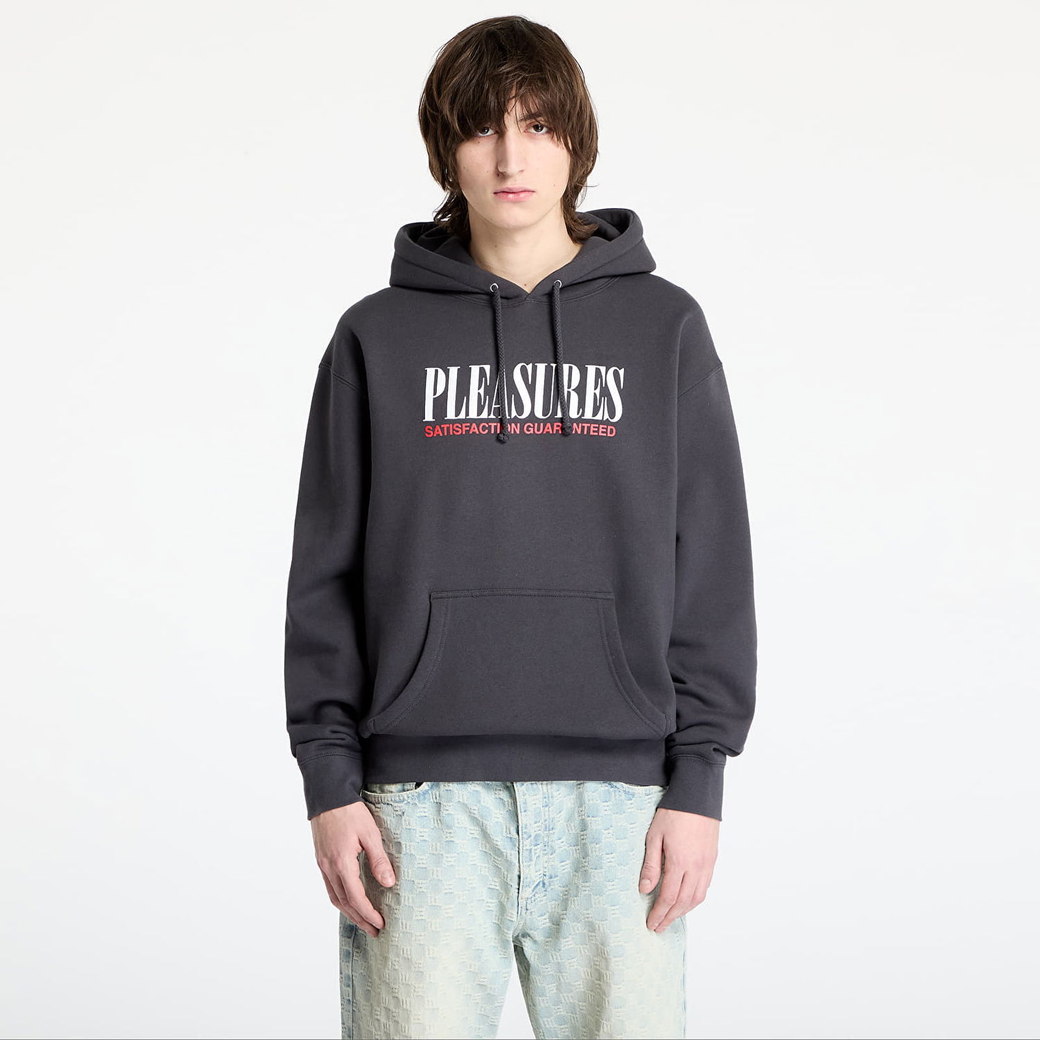 Mikina Pleasures PLEASURES Satisfaction Hoodie Šedá | P25SP072 ASPHALT, 0