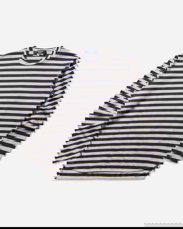Tričko Junya Watanabe Striped Longsleeve T-Shirt Navy | WP-T004-W25 1, 1