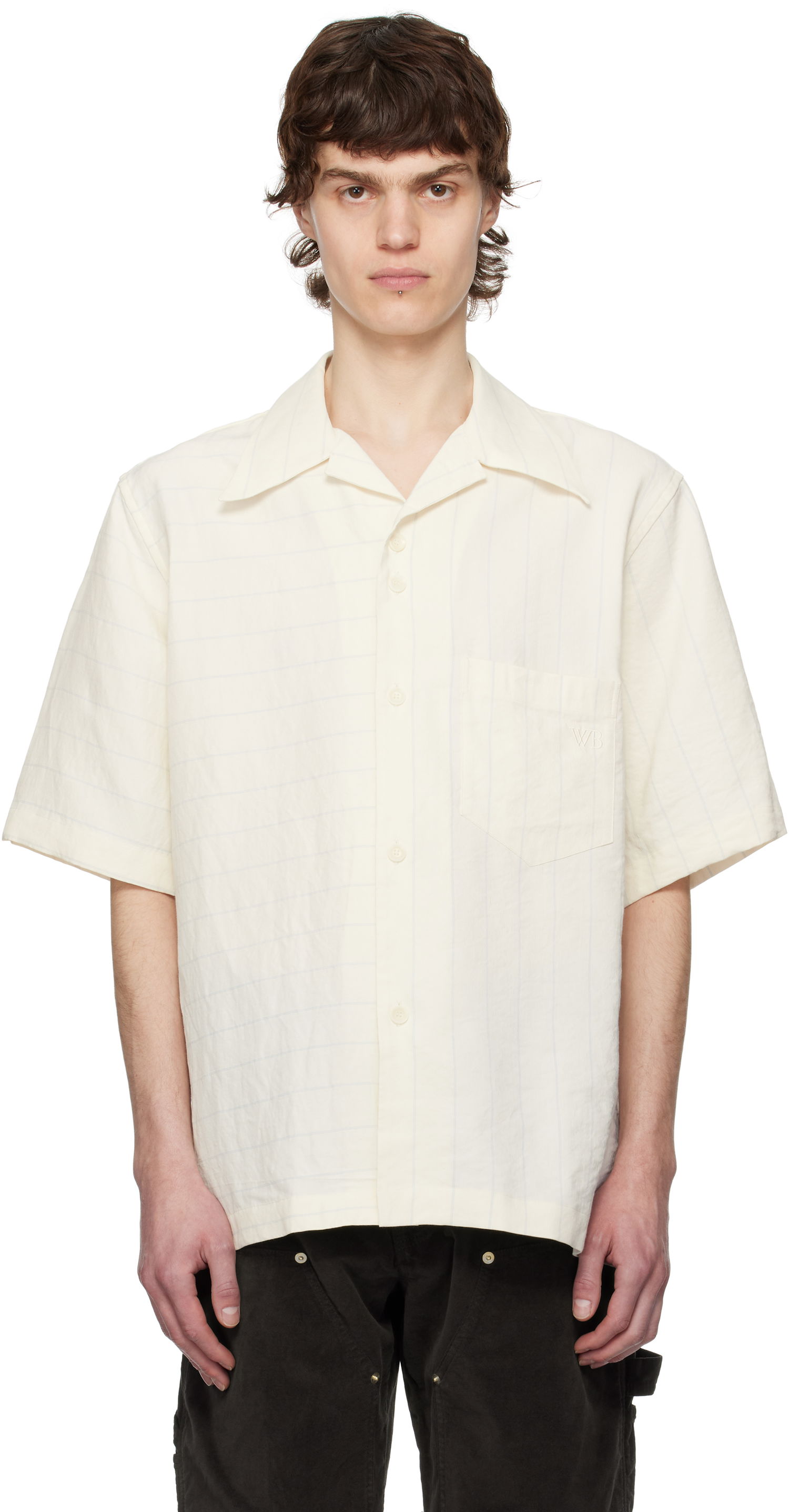 Košeľa Wales Bonner Wales Bonner Highlife Bowling Shirt Biela | MS25SH08-VI02-0959 FLUID VISCO, 0