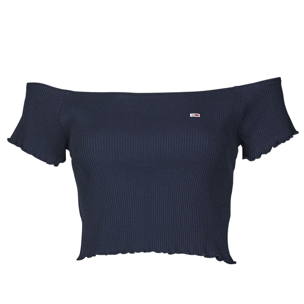 Crop Top Tommy Hilfiger CROP RIB OFF SHOULDER TOP Navy | DW0DW12599C87, 0
