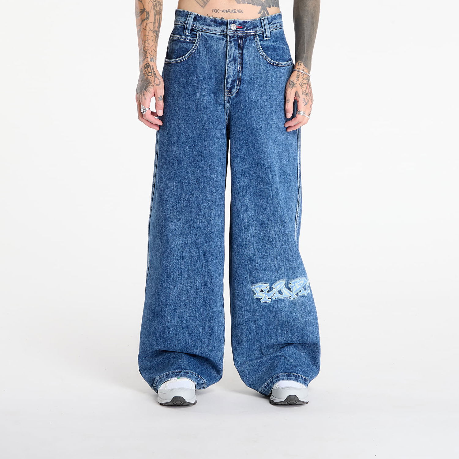 Džínsy RIPNDIP RIPNDIP Ace Ultra Wide Leg Pants Modrá | RNDFALL25110, 0