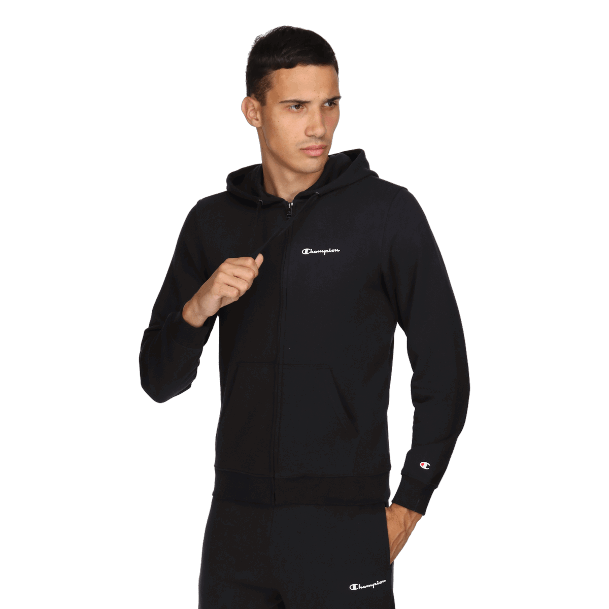 Súprava Champion Full-Zip Hoodie and Jogger Set BASIC Čierna | CHA201M600-21, 0