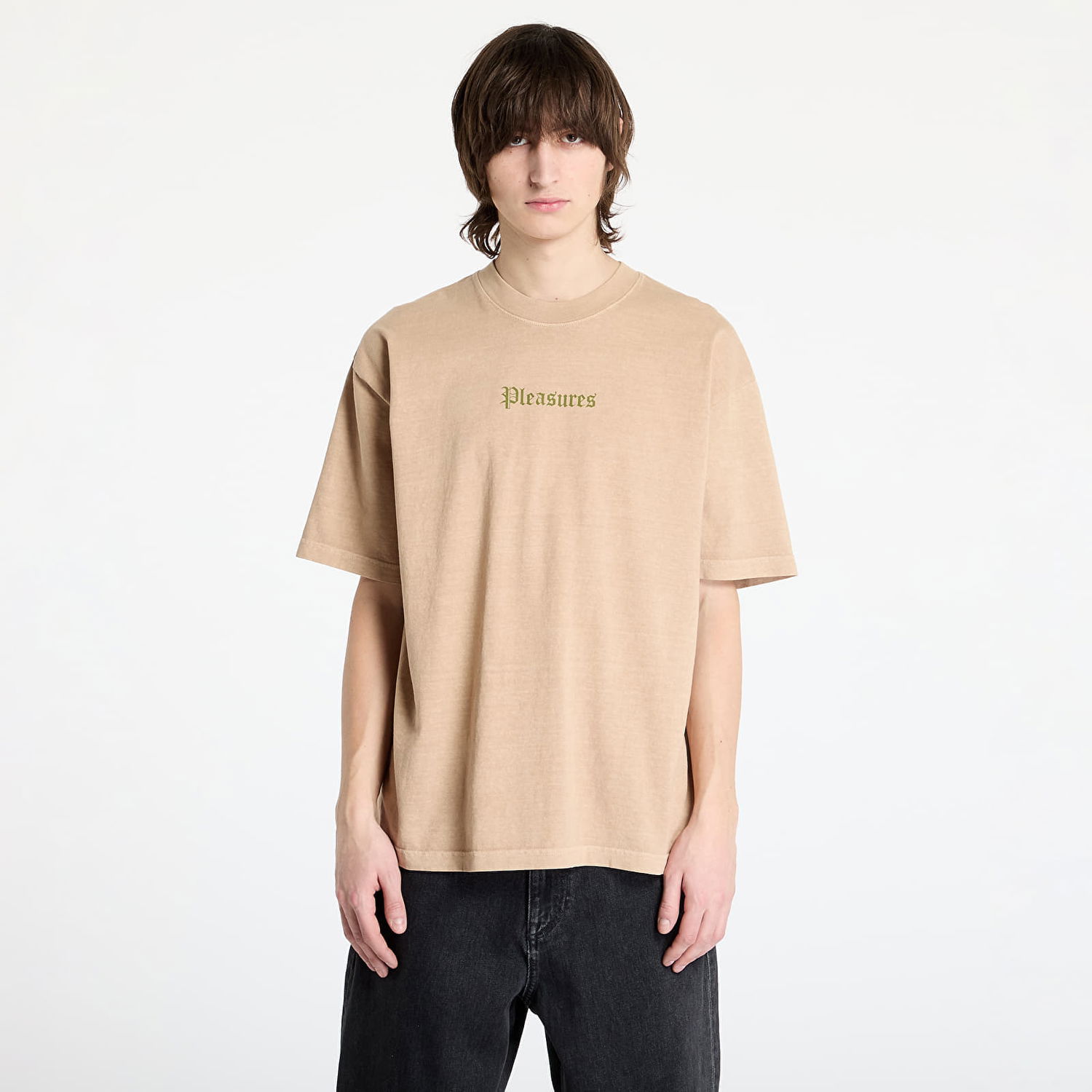 Tričko Pleasures PLEASURES Burn Again T-Shirt Béžová | P25SP056 MUSHROOM, 0