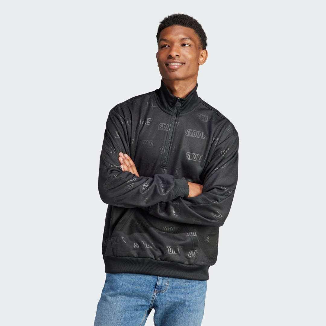 Embossed Quarter-Zip Hoodie