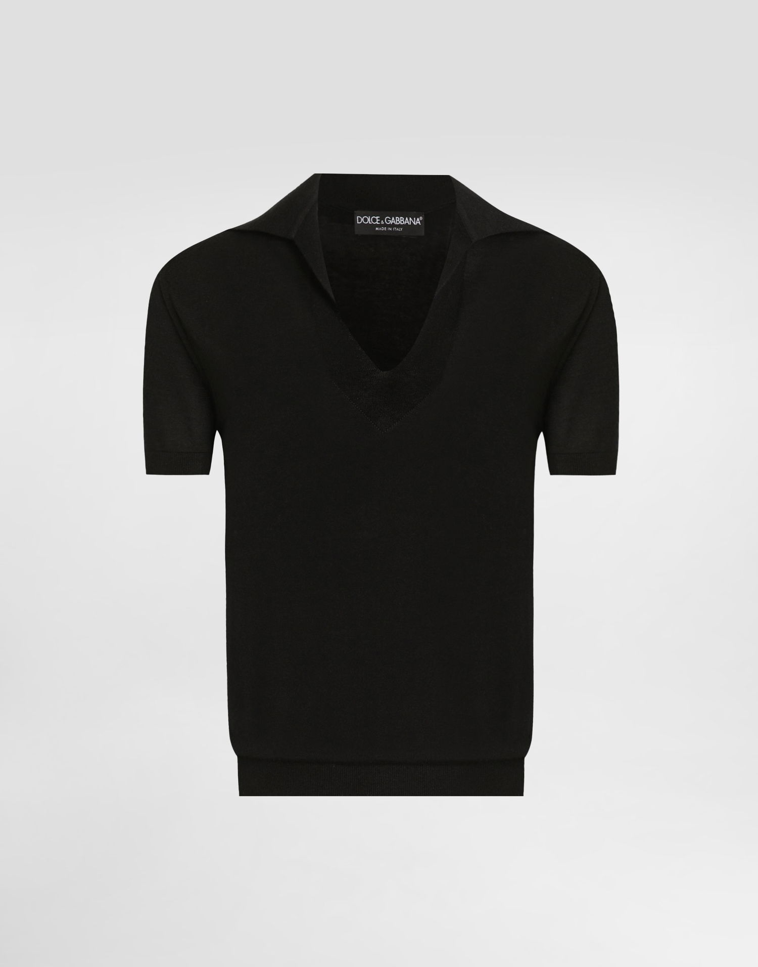 Polo tričko Dolce & Gabbana Dolce & Gabbana Cashmere Polo Pullover Čierna | FXZ34ZJBW0PN0000, 0