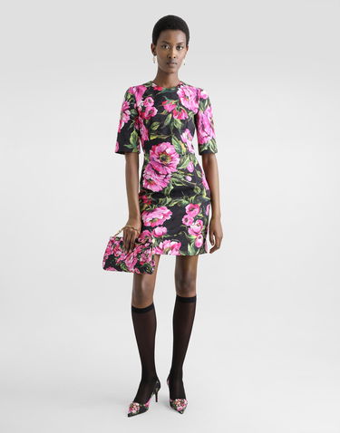 Šaty Dolce & Gabbana Dolce & Gabbana Peony-Print Fit-and-Flare Midi Dress Rôznofarebný | F6TMJTFSFN9HN5KR, 1