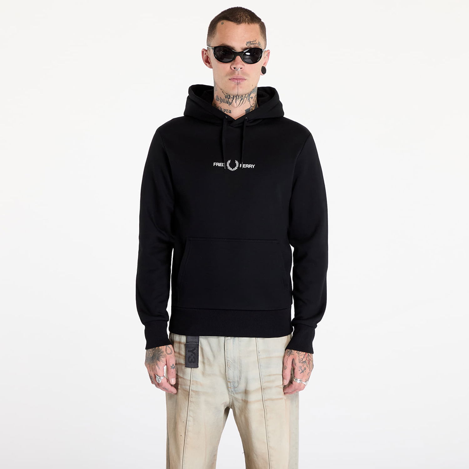 Mikina Fred Perry Double Graphic Hooded Sweatshirt Black Čierna | M7716 102, 0