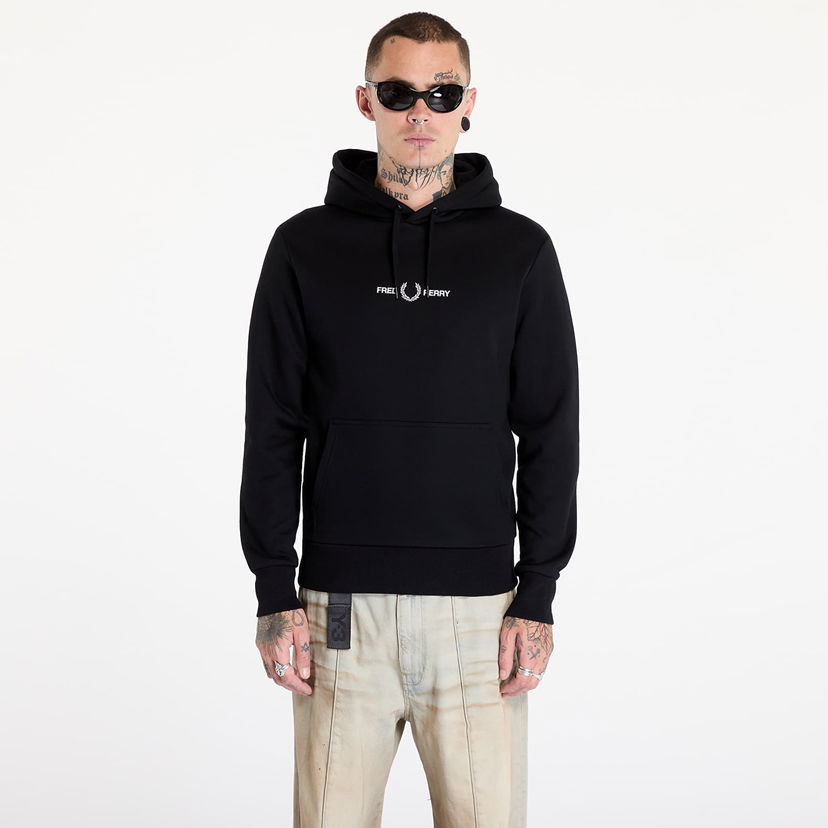 Mikina Fred Perry Double Graphic Hooded Sweatshirt Black Čierna | M7716 102