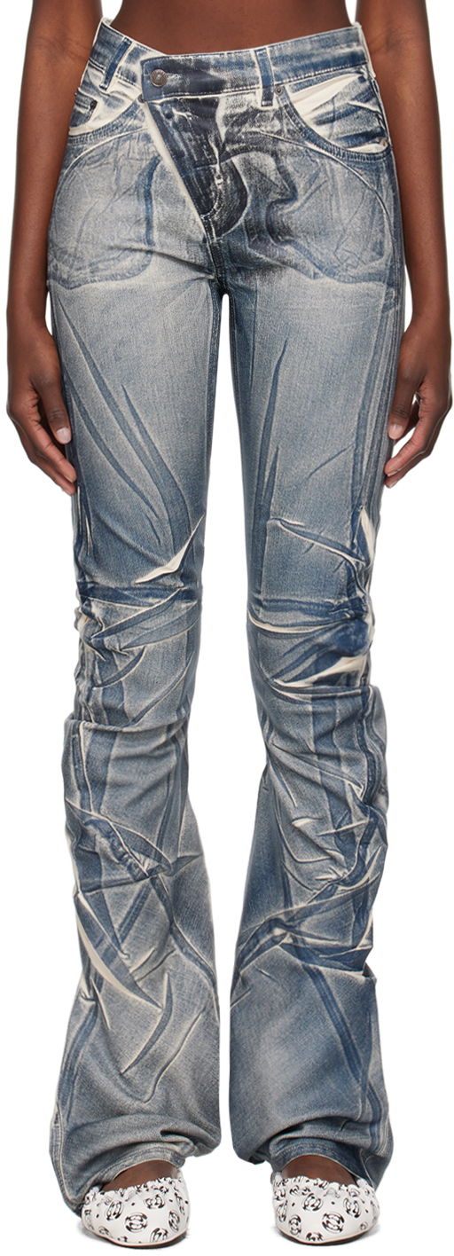Džínsy Ottolinger Ottolinger Exclusive Printed Jeans Modrá | 1701707, 0
