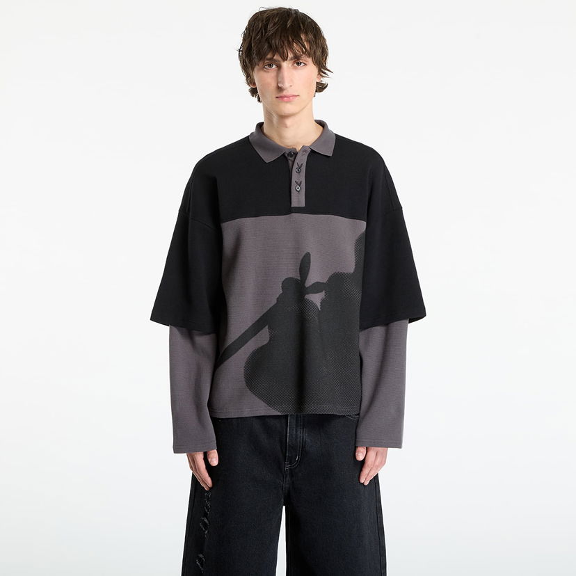 Tričko Footshop Playboy x FTSHP Double Sleeve Polo UNISEX Black Čierna | FTSHP_506
