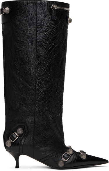 Tenisky a topánky Balenciaga Cagole Wide Leather Boots With Buckle Čierna | 802090 WAD4E, 0