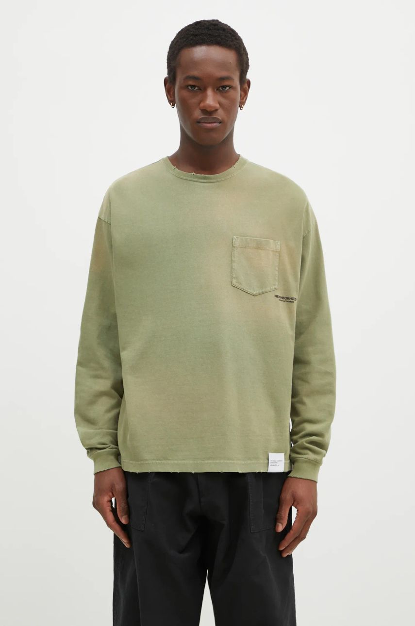 Tričko Neighborhood NEIGHBORHOOD Long Sleeve T-Shirt Zelené | 242FPNH.CSM15, 0