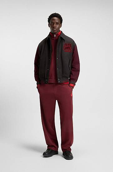 Bomber bunda BOSS HUGO x RB regular-fit varsity-style jacket with bull graphics Rôznofarebný | 50549448, 1