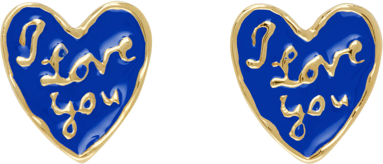 Náušnice Chopova Lowena Chopova Lowena Lovers Heart Earrings Modrá | 6574, 0