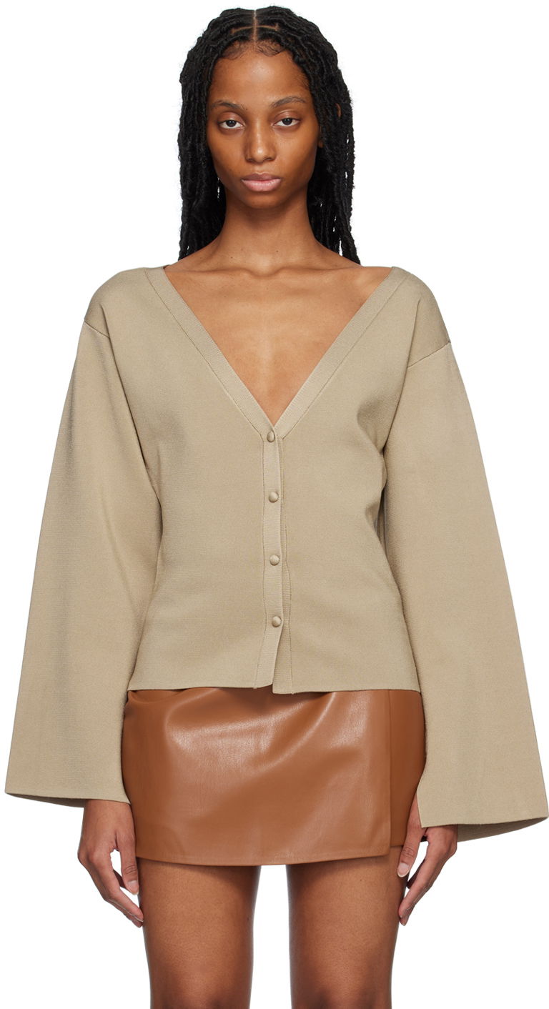 Sveter Nanushka Knit Long Sleeve Buttoned Cardigan Béžová | NW22FWTP02184, 0