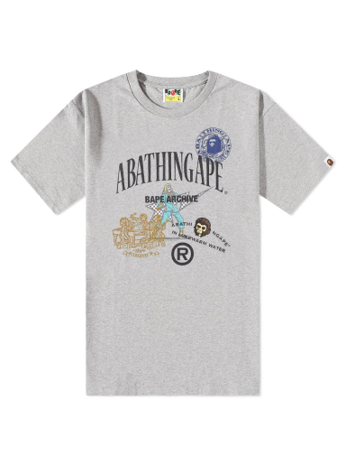 Tričko BAPE A Bathing Ape Archive Multi Logo Tee Šedá | 001TEI201013F-GRY