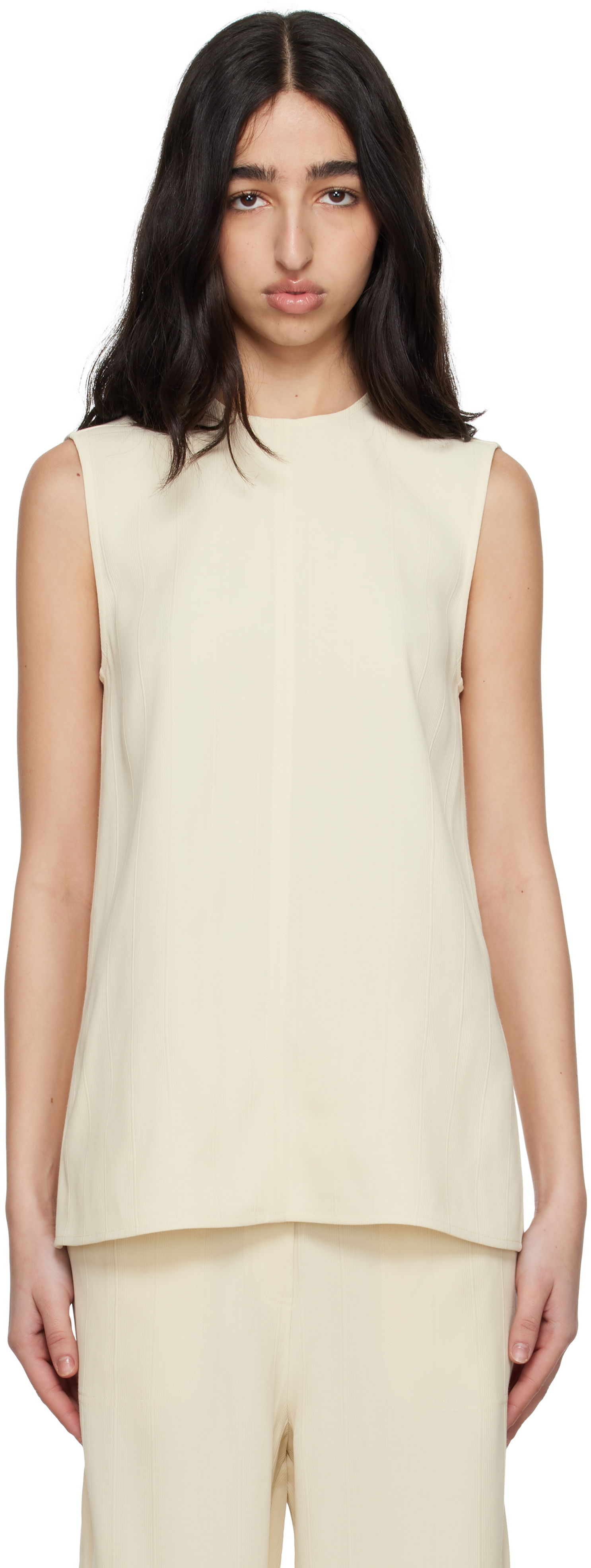 Tielko TOTEME TOTEME Women's Sleeveless Knit Top Béžová | 252-WRT0508-FB0192, 0