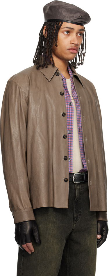 Košeľa OUR LEGACY Our Legacy Welding Leather Shirt Hnedá | M2259W7, 1
