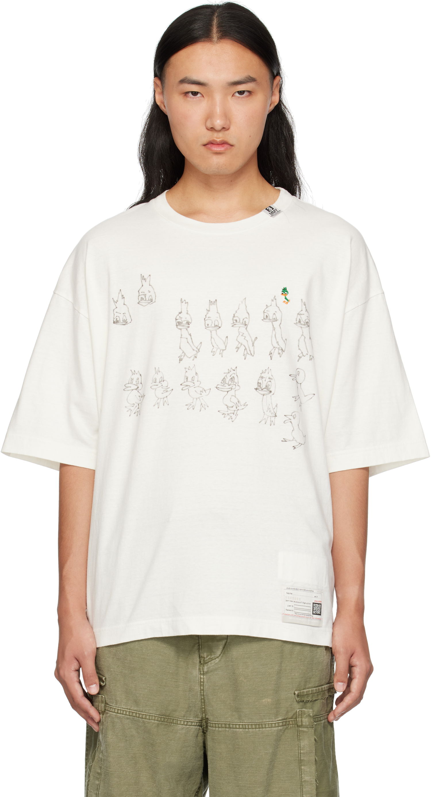 Tričko Maison MIHARA YASUHIRO Ducks Printed T-shirt Biela | A13TS642, 0