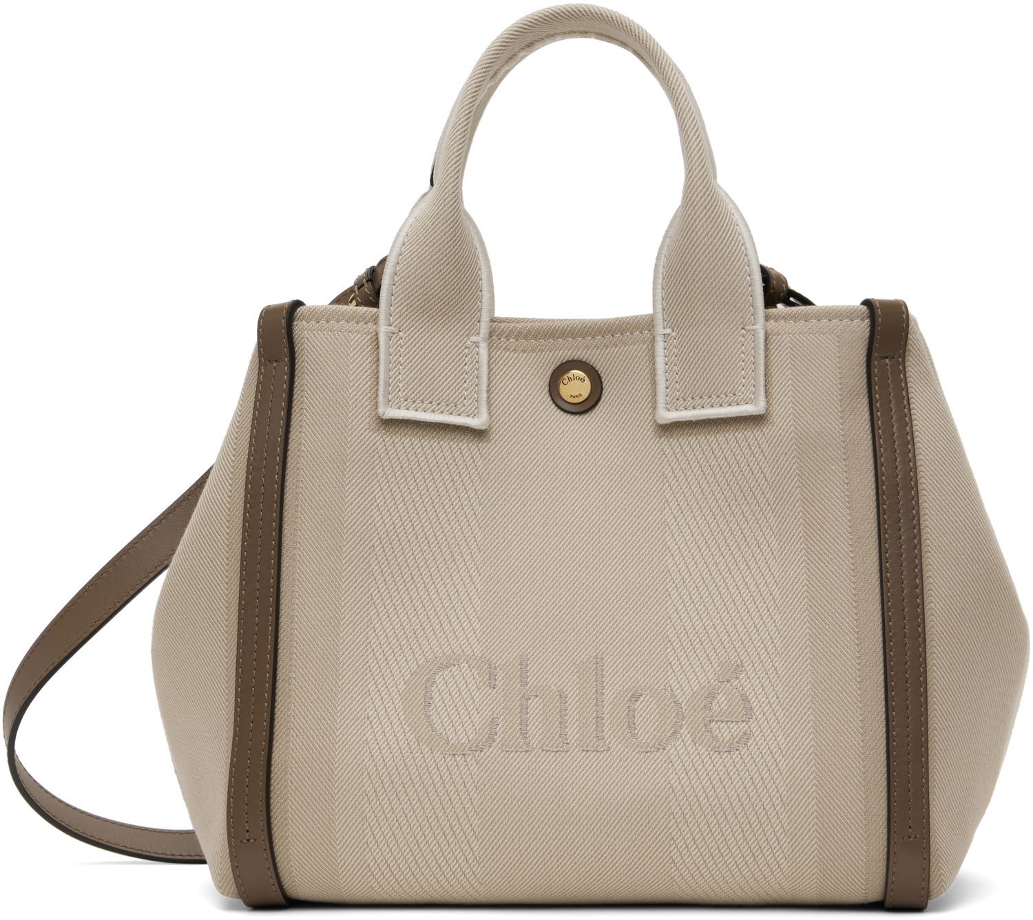 Tote bag CHLOÉ Chloé Small 'Chloé Carry' Tote Bag Béžová | CHC25SS911O65, 0