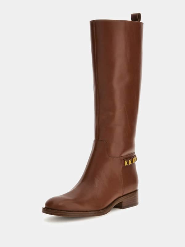 Oblečenie GUESS Bossy Genuine Leather Boots Hnedá | FL8BYOLEA11, 0