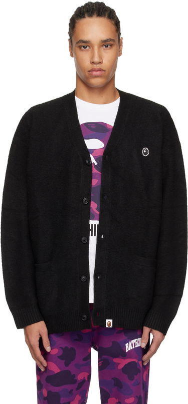 Sveter BAPE A Bathing Ape One Point Hairy Yarn Cardigan Čierna | 001KNK801004M, 0