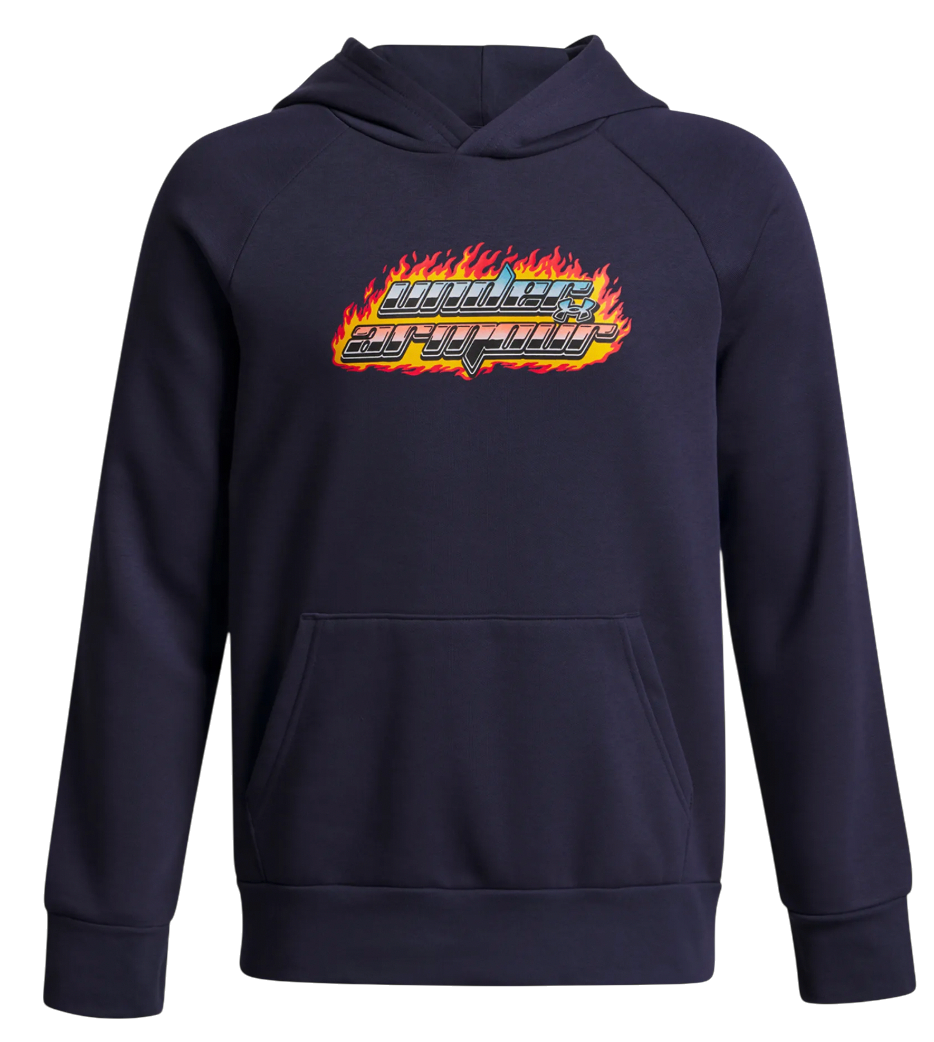Mikina Under Armour Rival Fleece Flamin Wordmark Hoodie Navy | 6003781-403, 0