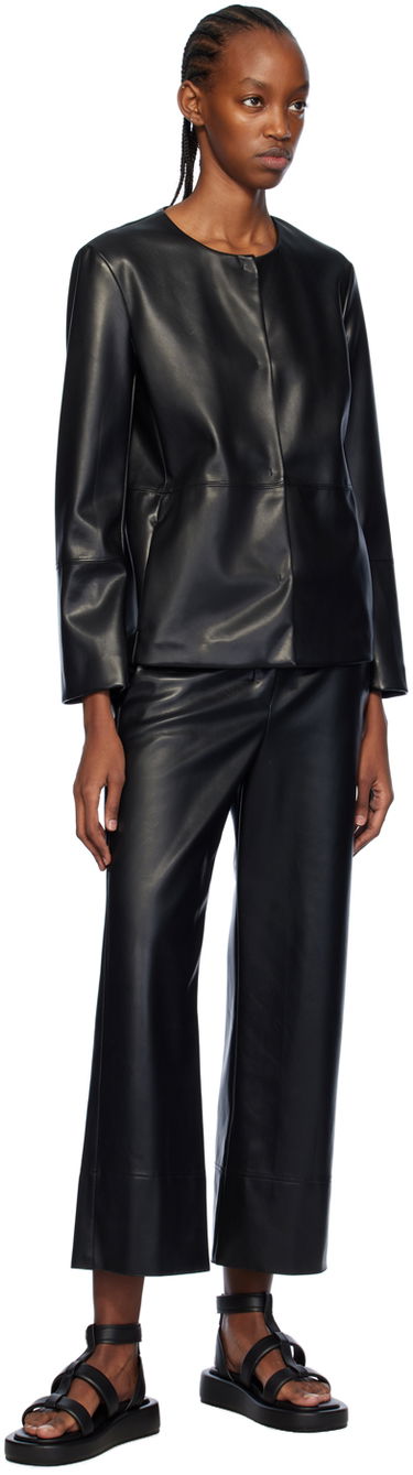 Nohavice Max Mara Max Mara Faux-Leather Wide Leg Pants Čierna | 2419781021600 MM13037, 3