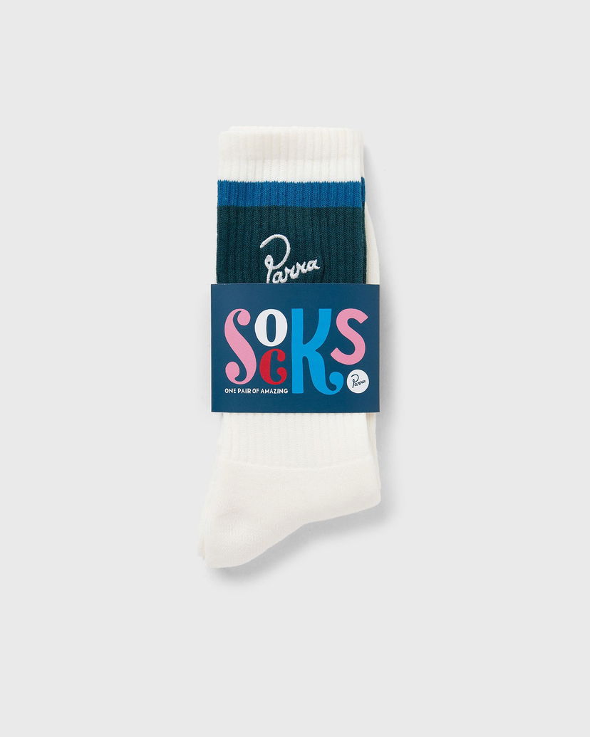 Ponožky By Parra Signature Striped Crew Socks Biela | 54175